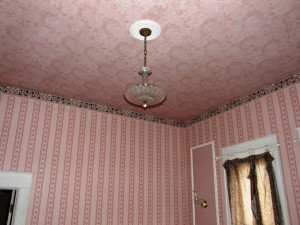 Original old house with wall-papered ceilings